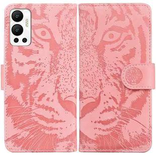 For Infinix Hot 12 Tiger Embossing Pattern Horizontal Flip Leather Phone Case(Pink)