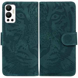 For Infinix Hot 12 Tiger Embossing Pattern Horizontal Flip Leather Phone Case(Green)