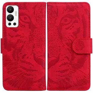 For Infinix Hot 12 Tiger Embossing Pattern Horizontal Flip Leather Phone Case(Red)