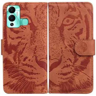 For Infinix Hot 12 Play Tiger Embossing Pattern Horizontal Flip Leather Phone Case(Brown)