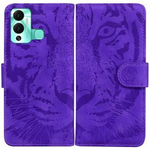 For Infinix Hot 12 Play Tiger Embossing Pattern Horizontal Flip Leather Phone Case(Purple)