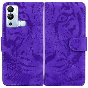 For Infinix Hot 12i Tiger Embossing Pattern Horizontal Flip Leather Phone Case(Purple)