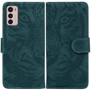 For Motorola Moto G42 Tiger Embossing Pattern Horizontal Flip Leather Phone Case(Green)