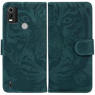 For Nokia C21 Plus Tiger Embossing Pattern Horizontal Flip Leather Phone Case(Green)