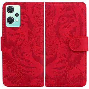 For OnePlus Nord CE 2 Lite 5G Tiger Embossing Pattern Horizontal Flip Leather Phone Case(Red)