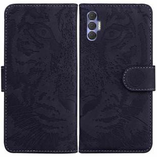 For Tecno Spark 8 Pro Tiger Embossing Pattern Horizontal Flip Leather Phone Case(Black)