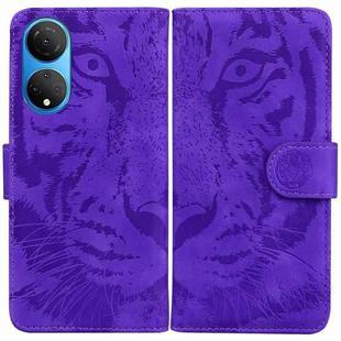 For Honor X7 Tiger Embossing Pattern Horizontal Flip Leather Phone Case(Purple)