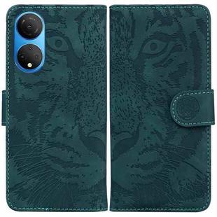 For Honor X7 Tiger Embossing Pattern Horizontal Flip Leather Phone Case(Green)