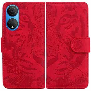 For Honor X7 Tiger Embossing Pattern Horizontal Flip Leather Phone Case(Red)