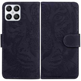 For Honor X8 Tiger Embossing Pattern Horizontal Flip Leather Phone Case(Black)