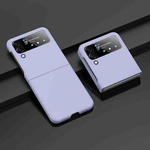 For Samsung Galaxy Z Flip4 Big Hole Fuel Injection PC Skin Feel Phone Case(Purple)