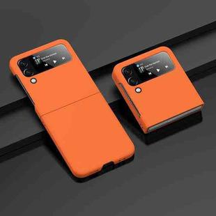 For Samsung Galaxy Z Flip4 Big Hole Fuel Injection PC Skin Feel Phone Case(Flaming Orange)