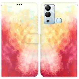 For Infinix Hot 12i Watercolor Pattern Horizontal Flip Leather Phone Case(Spring Cherry)