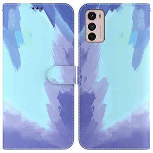 For Motorola Moto G42 Watercolor Pattern Horizontal Flip Leather Phone Case(Winter Snow)