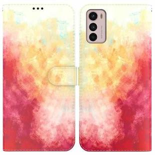 For Motorola Moto G42 Watercolor Pattern Horizontal Flip Leather Phone Case(Spring Cherry)