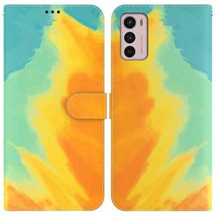 For Motorola Moto G42 Watercolor Pattern Horizontal Flip Leather Phone Case(Autumn Leaf Color)