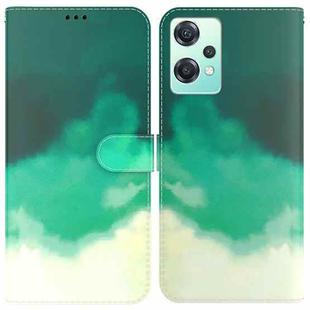 For OnePlus Nord CE 2 Lite 5G Watercolor Pattern Horizontal Flip Leather Phone Case(Cyan Green)