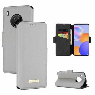 For Huawei Y9a / Enjoy 20 SE MUXMA MX115 Cross Texture Oil Edge Flip Leather Phone Case(White)