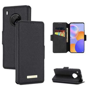 For Huawei Y9a / Enjoy 20 SE MUXMA MX115 Cross Texture Oil Edge Flip Leather Phone Case(Black)