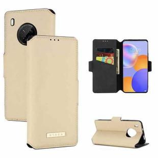 For Huawei Y9a / Enjoy 20 SE MUXMA MX115 Cross Texture Oil Edge Flip Leather Phone Case(Gold)