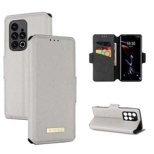 For Meizu 18 Pro MUXMA MX115 Cross Texture Oil Edge Flip Leather Phone Case(White)