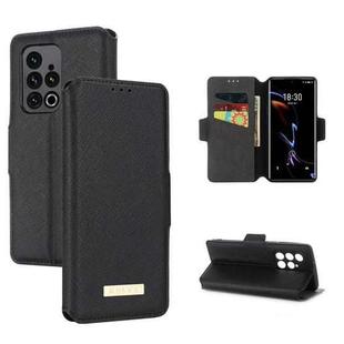 For Meizu 18 Pro MUXMA MX115 Cross Texture Oil Edge Flip Leather Phone Case(Black)