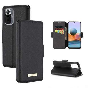 For Xiaomi Redmi Note 10 Pro Max MUXMA MX115 Cross Texture Oil Edge Flip Leather Phone Case(Black)