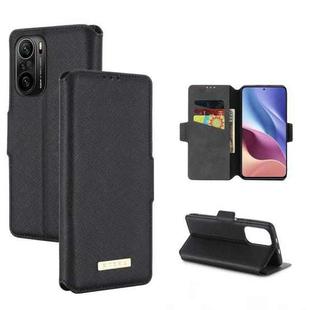 For Xiaomi Redmi K40 / K40 Pro MUXMA MX115 Cross Texture Oil Edge Flip Leather Phone Case(Black)