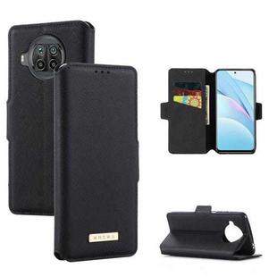 For Xiaomi Mi 10T Lite 5G MUXMA MX115 Cross Texture Oil Edge Flip Leather Phone Case(Black)