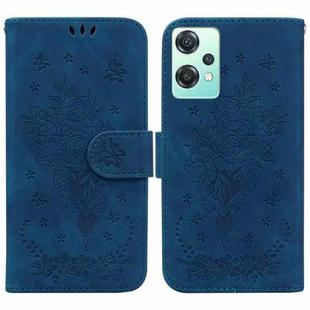 For OnePlus Nord CE 2 Lite 5G Butterfly Rose Embossed Leather Phone Case(Blue)