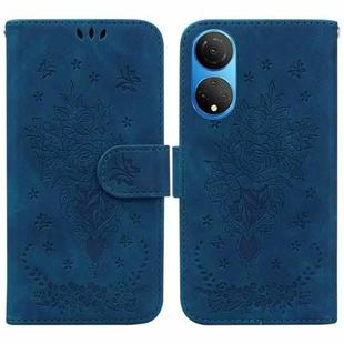 For Honor X7 Butterfly Rose Embossed Leather Phone Case(Blue)