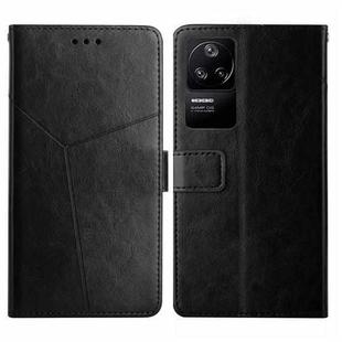 For Xiaomi Poco F4 5G Y Stitching Horizontal Flip Leather Phone Case(Black)