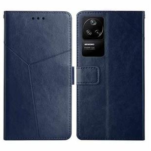 For Xiaomi Poco F4 5G Y Stitching Horizontal Flip Leather Phone Case(Blue)