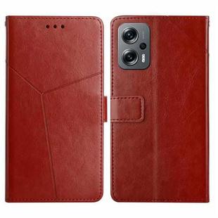 For Xiaomi Poco X4 GT Y Stitching Horizontal Flip Leather Phone Case(Brown)