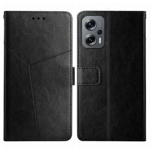 For Xiaomi Poco X4 GT Y Stitching Horizontal Flip Leather Phone Case(Black)