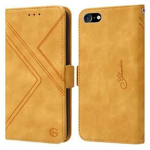 RFID Geometric Line Flip Leather Phone Case For iPhone 8 Plus / 7 Plus / 6 Plus(Yellow)
