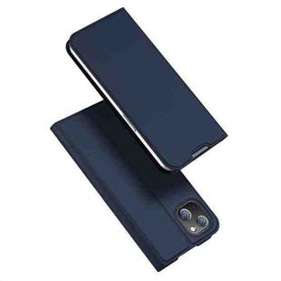 For iPhone 14 Plus DUX DUCIS Skin Pro Series Shockproof Horizontal Flip Leather Phone Case (Dark Blue)
