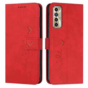 For Tecno Camon 17 Pro/Camon 17P Skin Feel Heart Pattern Leather Phone Case(Red)