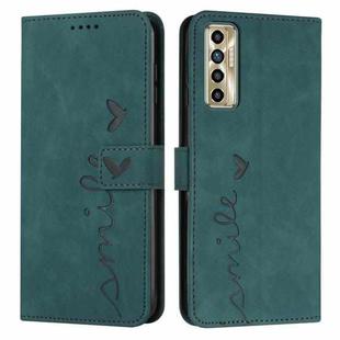 For Tecno Camon 17 Pro/Camon 17P Skin Feel Heart Pattern Leather Phone Case(Green)