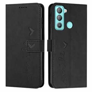 For Tecno POP 5 LTE Skin Feel Heart Pattern Leather Phone Case(Black)