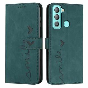 For Tecno POP 5 LTE Skin Feel Heart Pattern Leather Phone Case(Green)