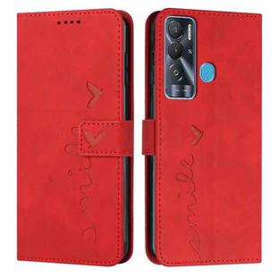 For Tecno Pova Neo Skin Feel Heart Pattern Leather Phone Case(Red)