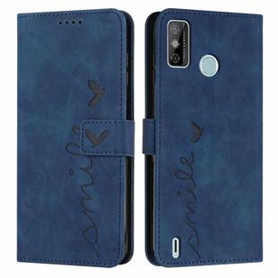 For Tecno Spark 6 Go/Spark Go 2020 Skin Feel Heart Pattern Leather Phone Case(Blue)