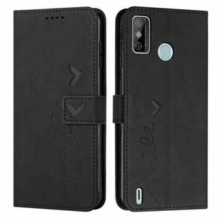 For Tecno Spark 6 Go/Spark Go 2020 Skin Feel Heart Pattern Leather Phone Case(Black)