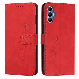 For Tecno Spark 8P Skin Feel Heart Pattern Leather Phone Case(Red)