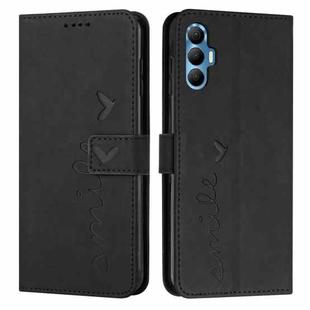 For Tecno Spark 8P Skin Feel Heart Pattern Leather Phone Case(Black)