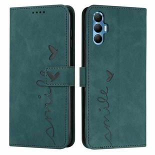 For Tecno Spark 8P Skin Feel Heart Pattern Leather Phone Case(Green)