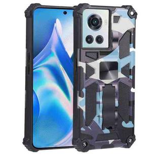 For OnePlus Ace 5G Camouflage Armor Kickstand TPU + PC Magnetic Phone Case(Light Blue)