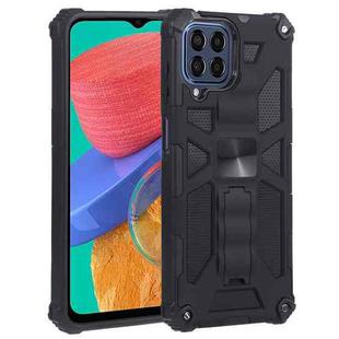 For Samsung Galaxy M33 Shockproof TPU + PC Magnetic Phone Case with Holder(Black)