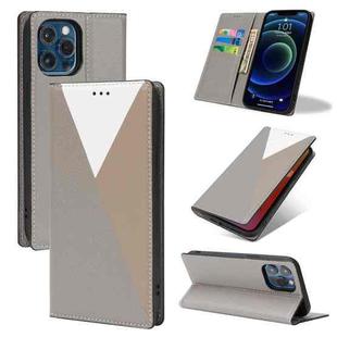 3-Splicing Flip Microfiber Leather Phone Case For iPhone 13 mini(Grey)